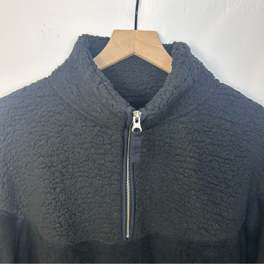 Aerie Women’s Black Quarter Zip Sherpa Sweatshirt, Size Large - Picture 4 of 10